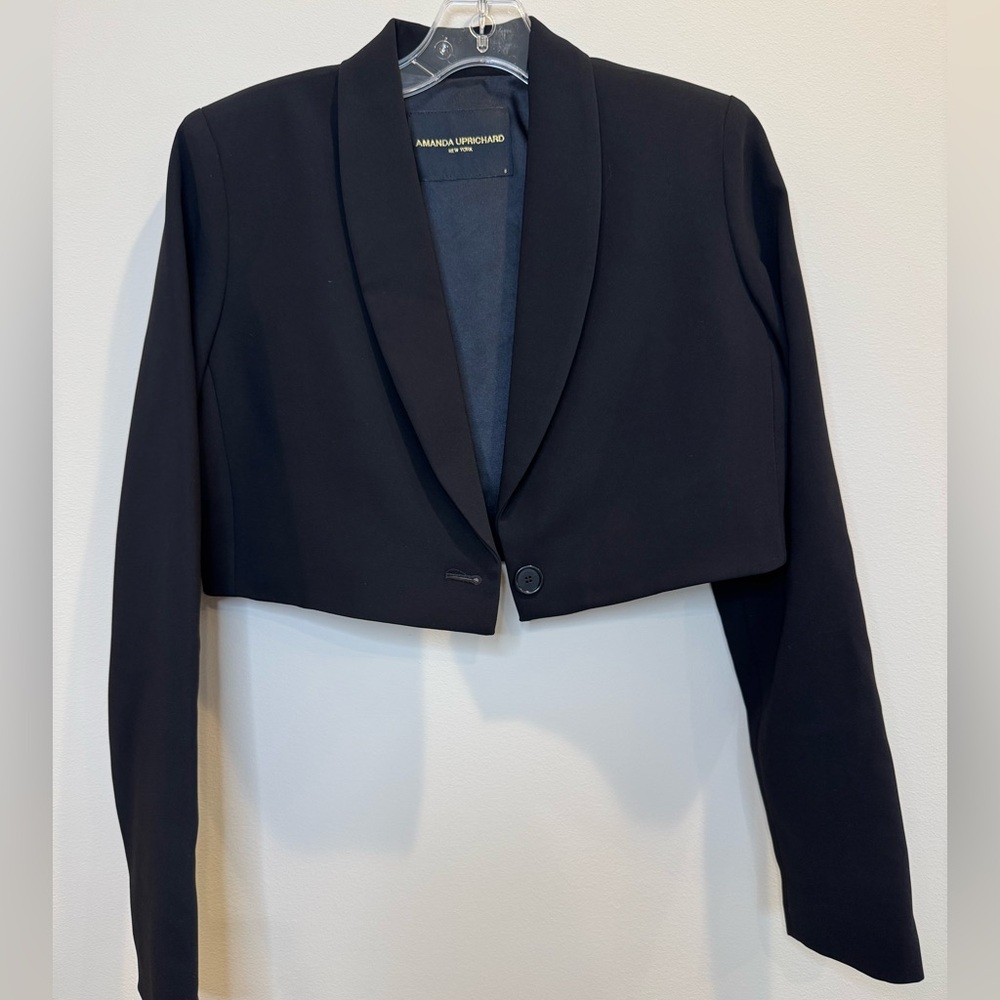 Amanda Uprichard Black Cropped Blazer, Size S